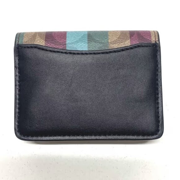 NWT Coach Mini Wallet On A Chain In Signature Canvas with Stripe Print - Picture 3 of 8